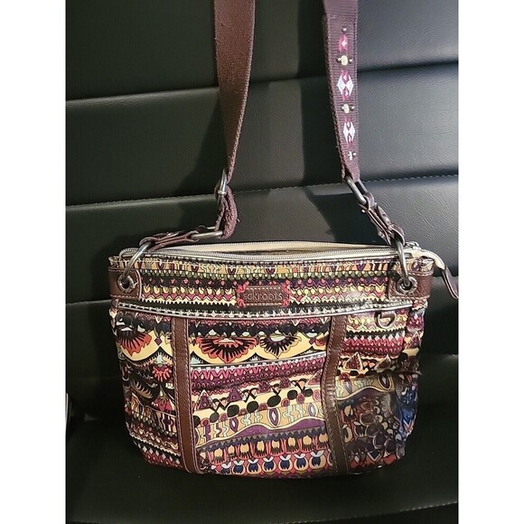 Sakroots Crossbody Purse Coated Vinyl Boho Hippee Pattern - Picture 1 of 9